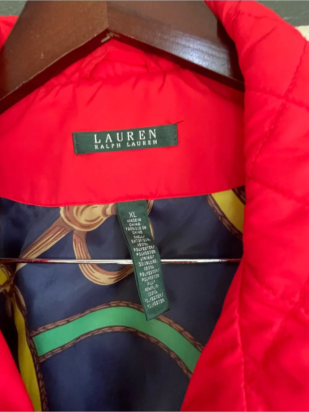 Ralph Lauren Bright Red Quilted Zip-Front Puffer Jacket - Picture 4 of 5